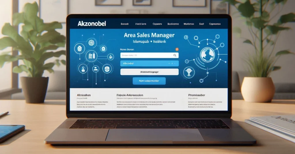 AkzoNobel official website showing Area Sales Manager job application page for Islamabad location.